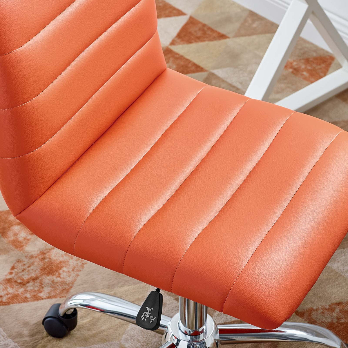 Orange Armless Mid Back Office Chair I698