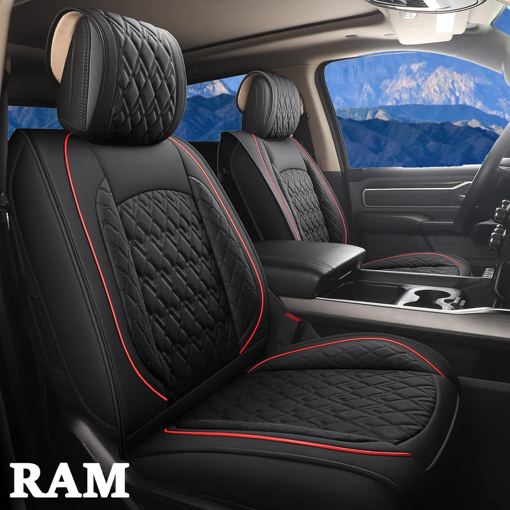 2 Pcs Front Waterproof Synthetic Leather Car Seat Covers O389183