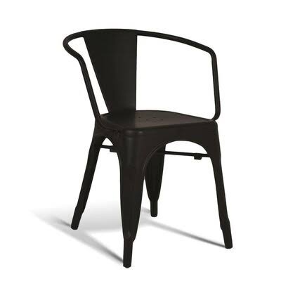 Black Stacking Patio Dining Armchair O2305