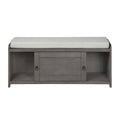 Wood Storage Bench with 2 Cabinets U634