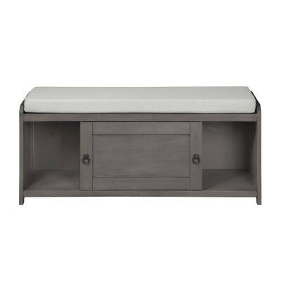Wood Storage Bench with 2 Cabinets U634