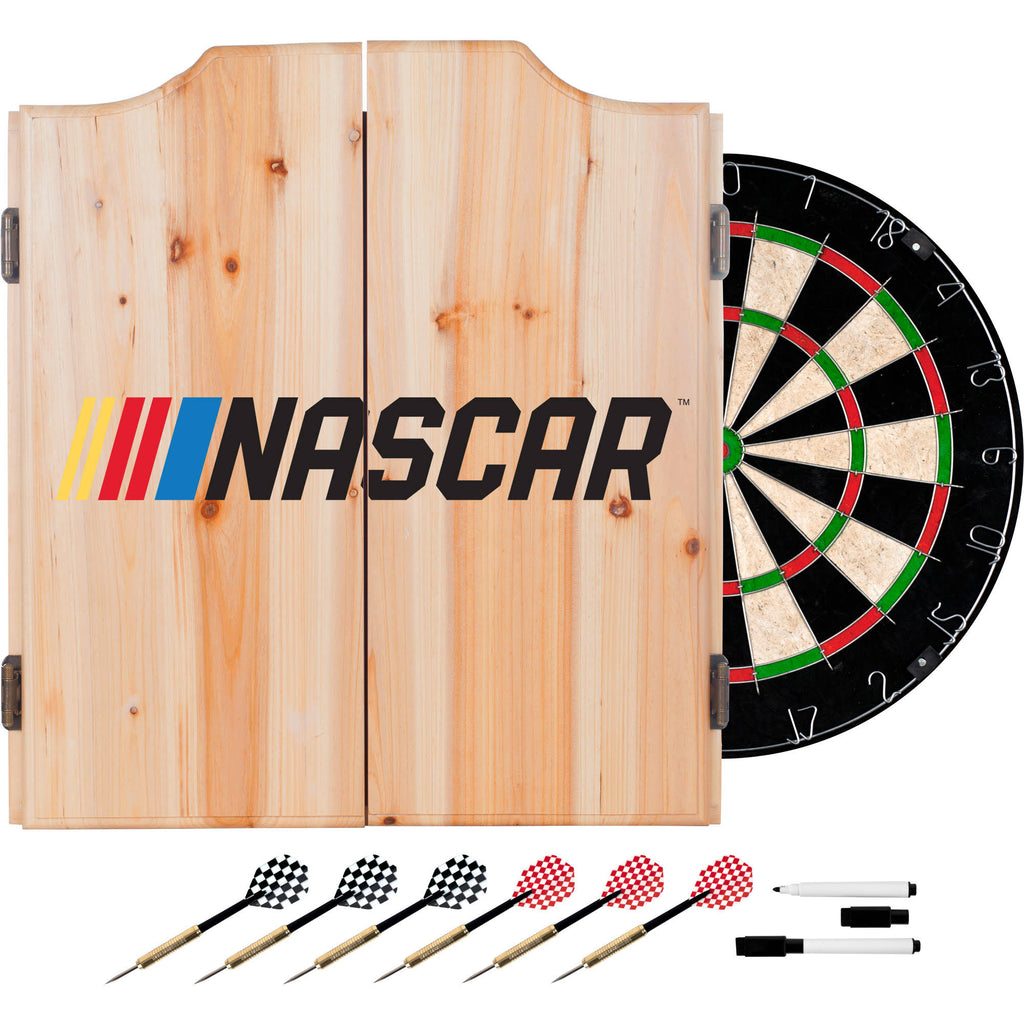 Beveled Wood Dart Cabinet Set X90907