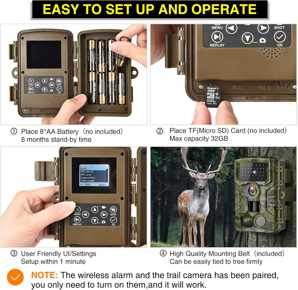 Trail Camera with Night Vision Motion Activated Waterproof Wildlife Camera Pack of 2 M6696