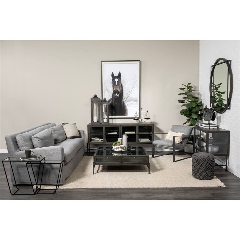 Castlerock Gray Metal Frame Sling Accent Chair P45567