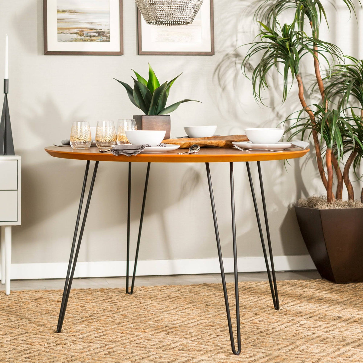 Walnut Round Dining Table W6960