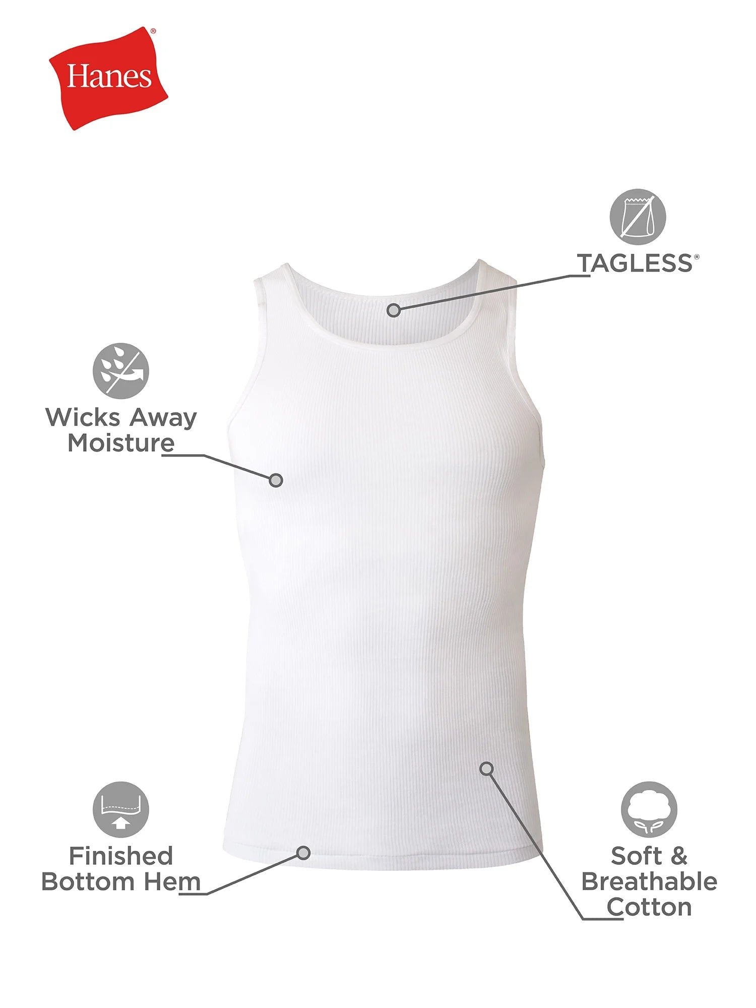 White Tank Undershirts, 10 Pack V837678
