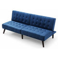 Navy Blue Velvet Armless Sofa Y30908