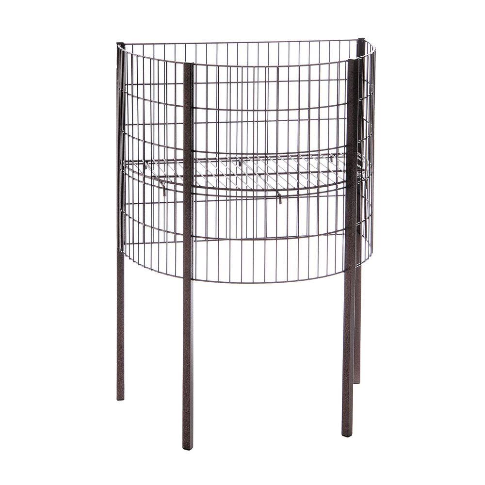 Black Wire Half Round Dump Bin 24 inch x 15 inch x 36 inch Q325945