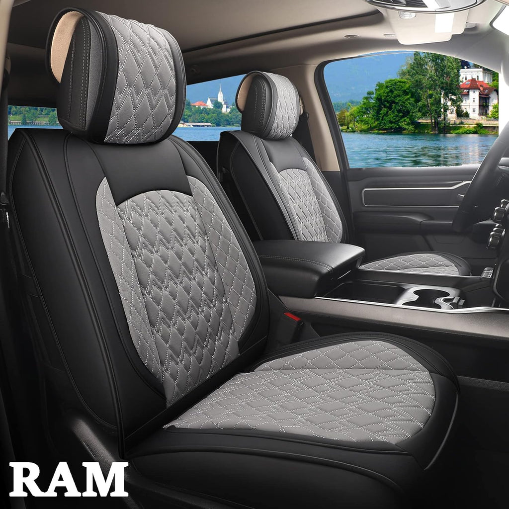 2 Pcs Front Waterproof Synthetic Leather Car Seat Covers O389183