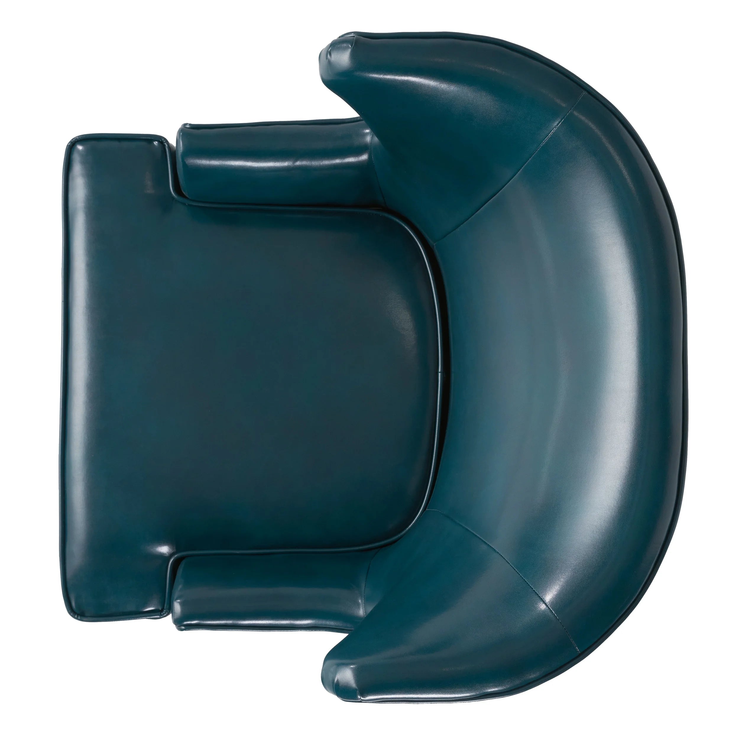 Teal and Matte Black Bonded Leather Wingback Club Chair E4571