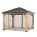 9 ft. x 9 ft. Wood Gazebo Mosquito Netting C193639