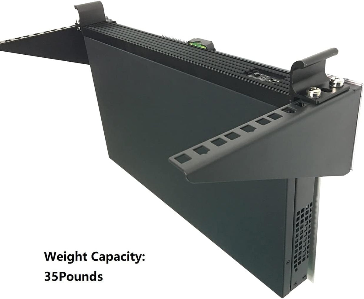 2 Pack 1U Light-Loading Foldable 19 Inches Cold Rolled Steel Vertical Wall Mount Rack Including Hardware H413