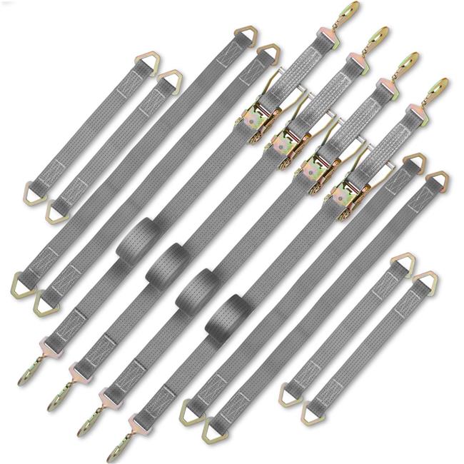 Heavy Duty Ratchet Straps with Snap Hooks, 4000 lbs Working Load H31197