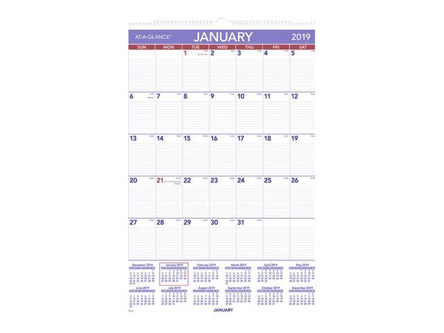 2019 Monthly Wall Calendar M15880