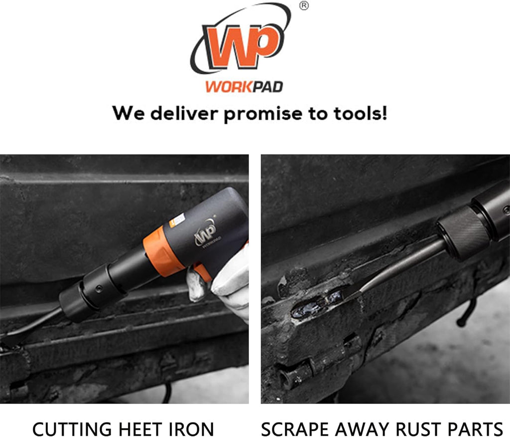 190mm Long Barrel Air Hammer with Quick Change Chisel Retainer and 4-Piece Chisels Set M9229