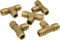 Brass Push to Connect Union Tee Air Brake Tube Fitting, 1/2" Tube OD, 5 Pack Z373879