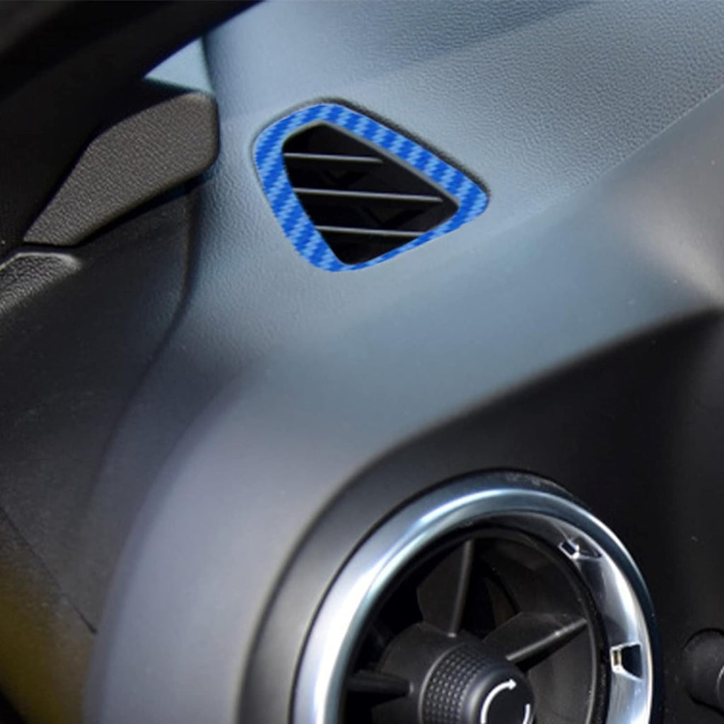 Carbon Fiber Texture Vinyl Wrap Center Console Dashboard Cover for Chevrolet Camaro 28PCS Blue O995138