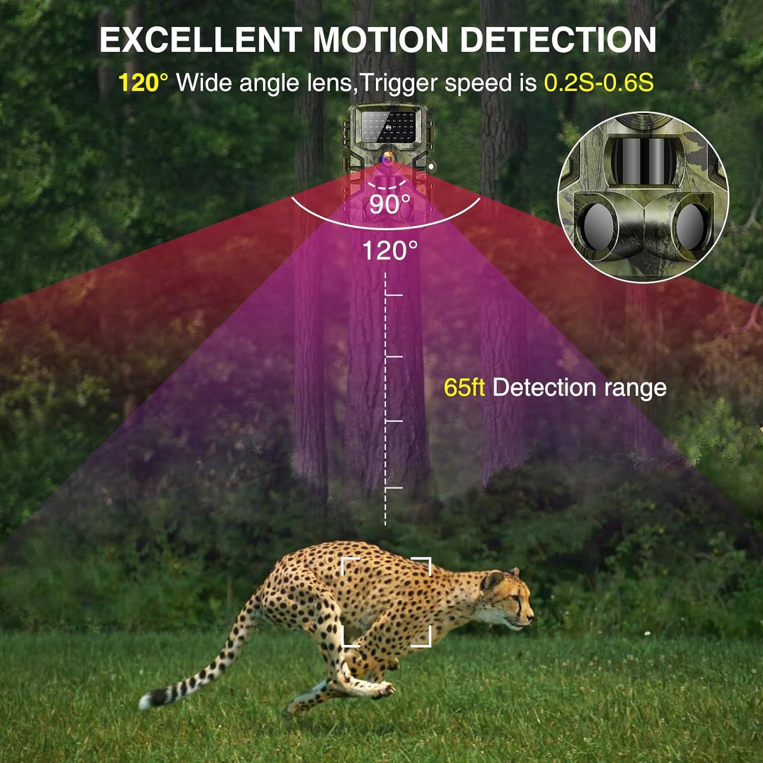 Trail Camera with Night Vision Motion Activated Waterproof Wildlife Camera Pack of 2 M6696