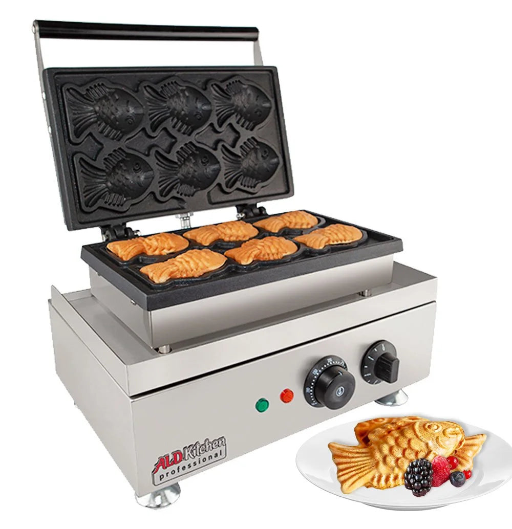 6 Small Fish Waffle Maker Stainless Steel Electric V601