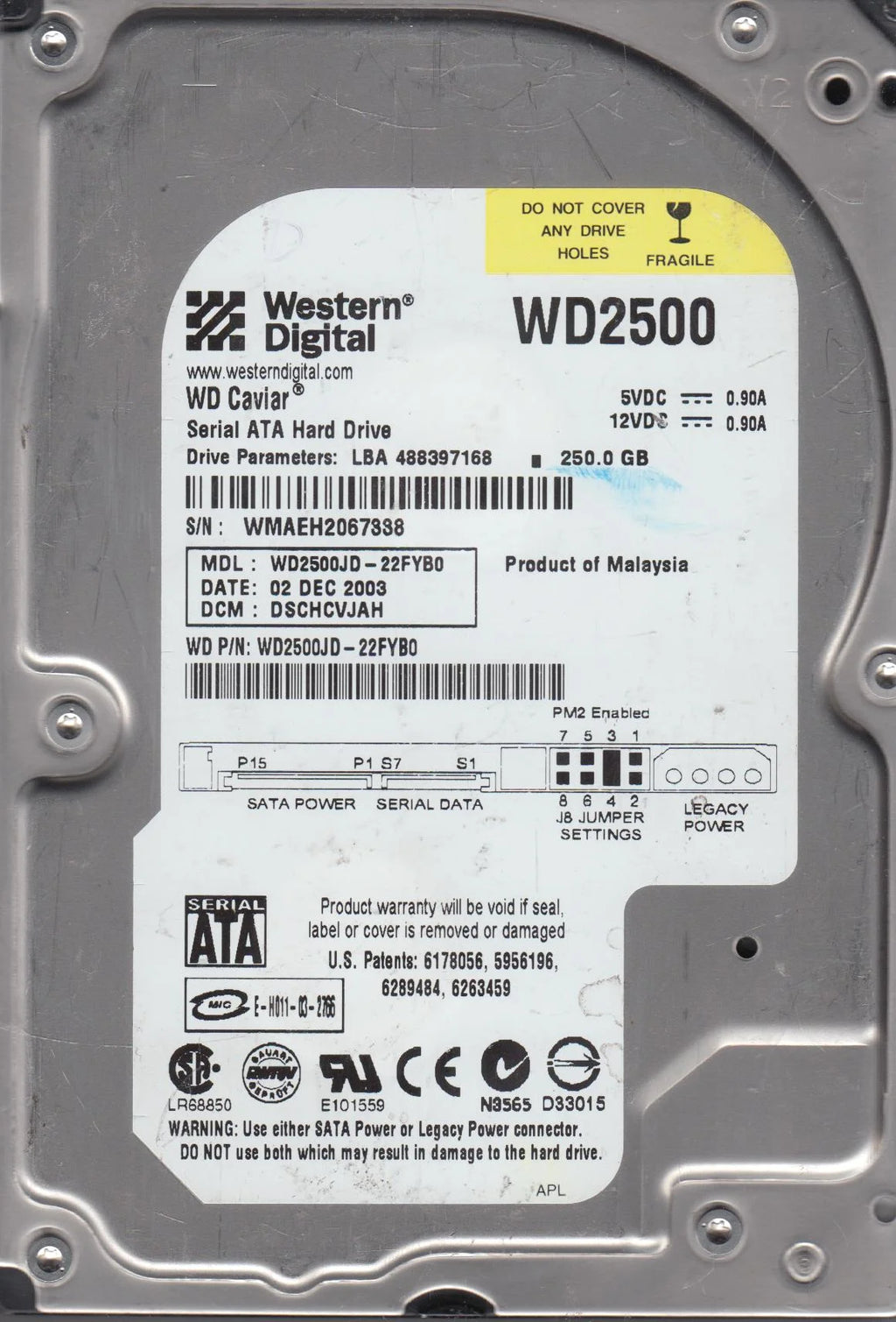 250GB SATA 3.5 Hard Drive C511