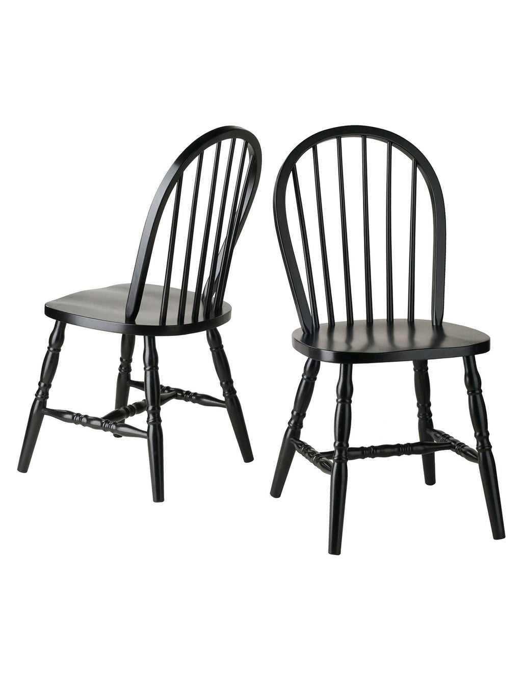 Set of 2 Windsor Chairs Black E34324