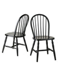 Set of 2 Windsor Chairs Black E34324