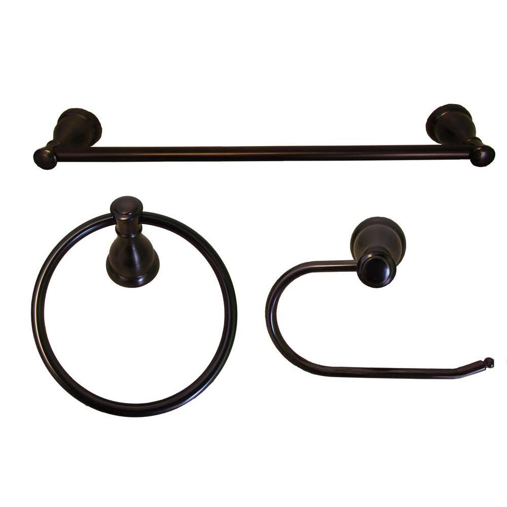 Oil-Rubbed Bronze 3-Piece Bathroom Hardware Kit U32659