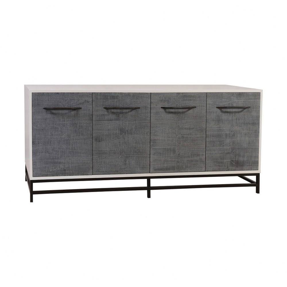 Grey Stain Four Door Drawers Buffet Table F1196