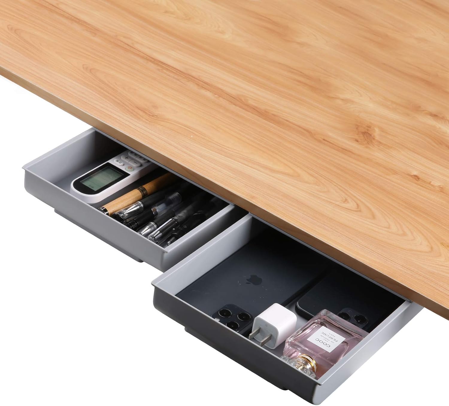 2-Pack White Large Pop-Up Desk Drawer Organizer Y6209