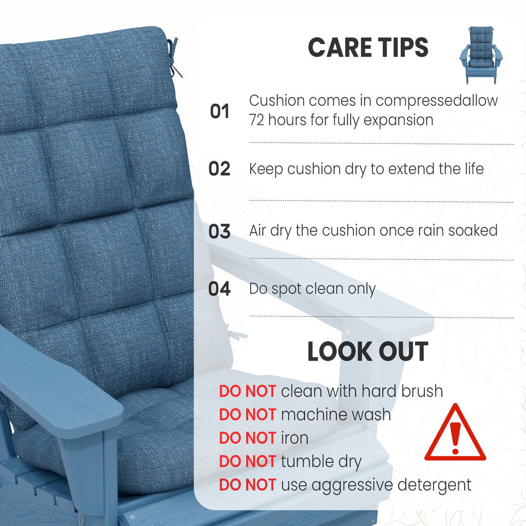 Navy Blue Outdoor Rocking Chair Cushion N984894