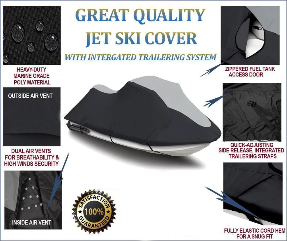Black/Grey Jet Ski Watercraft Cover Z964