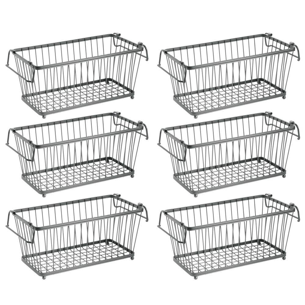 Stackable Metal Food Storage Basket with Handles E400787