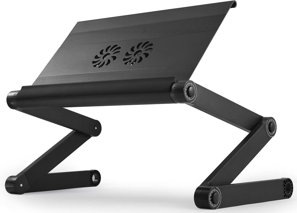 Adjustable Aluminum Laptop Stand with 2 Fans 3 USB Ports Black Pack of 2 F496