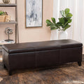 Brown Leather Storage Ottoman K9184