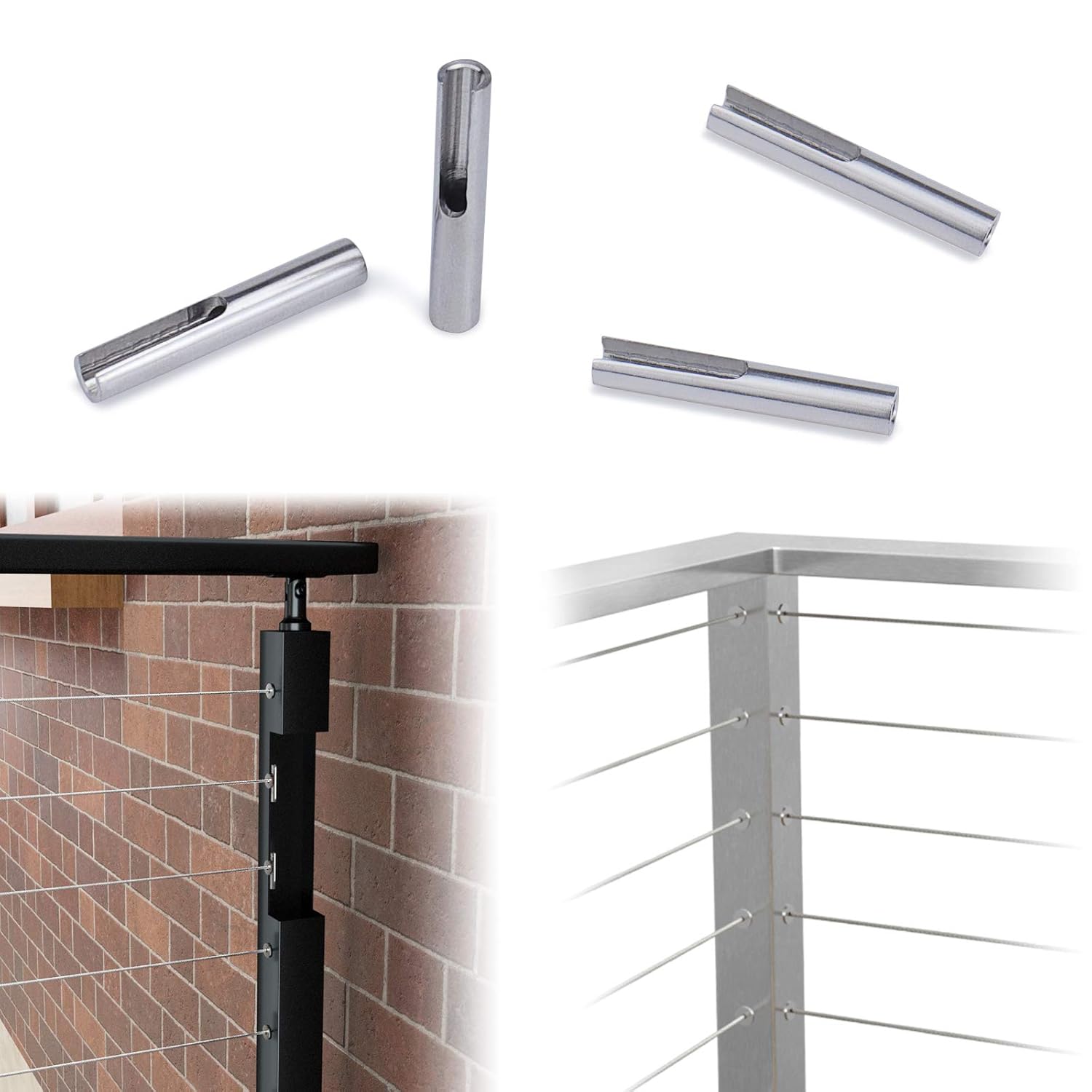 1/8 Invisible Cable Railing Kit T316 Stainless Steel Toggle Anchor Terminal Q6149