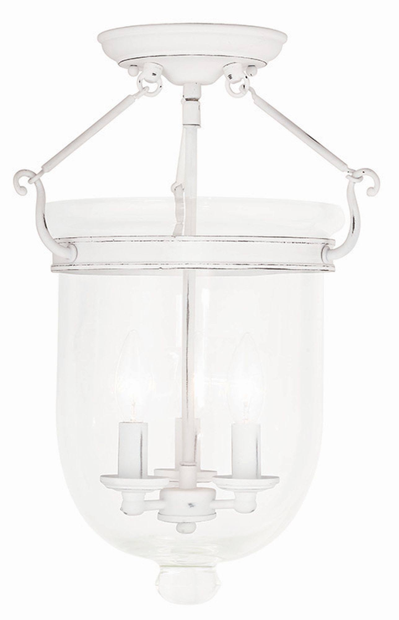 Antique White 3-Light Flush Mount D130