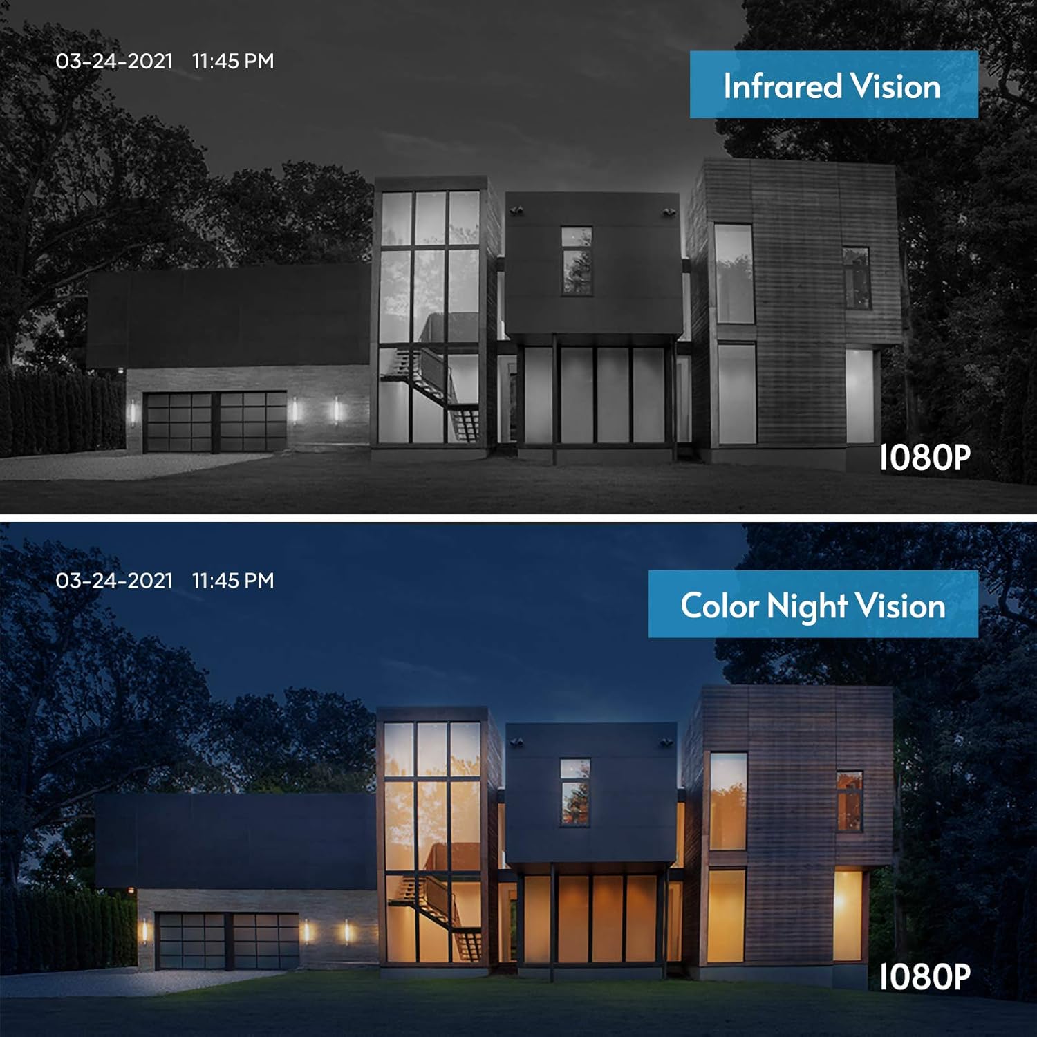 Solar Battery Powered Wireless Security Camera with Motion Detection, 1080P HD, Color Night Vision, IP65 Weatherproof Q140717