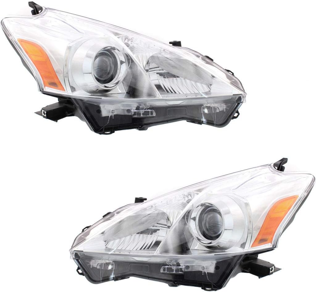 Halogen Headlight Assembly Pair for Toyota Prius V 2012-2014 W44853