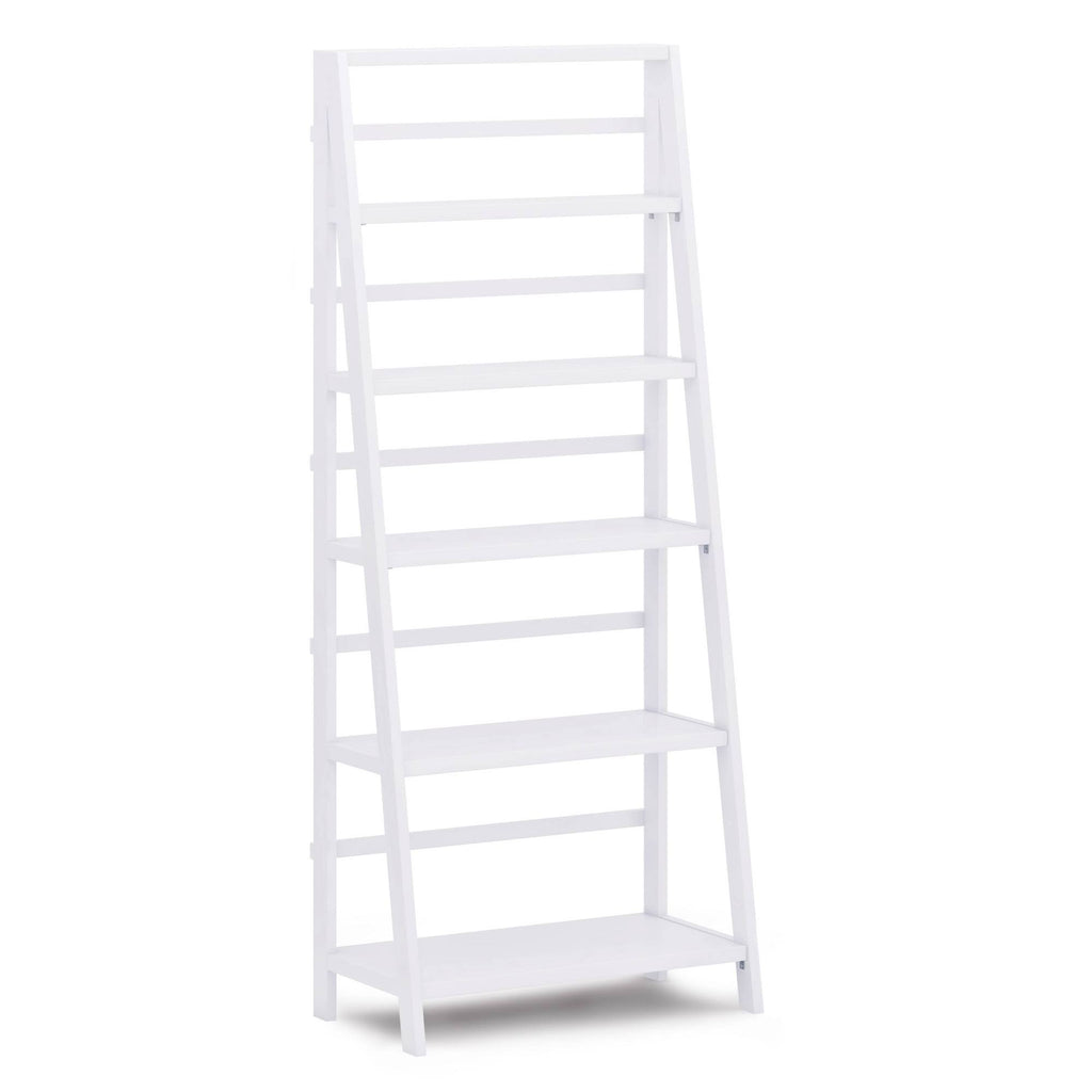 White Solid Wood Bookcase U507