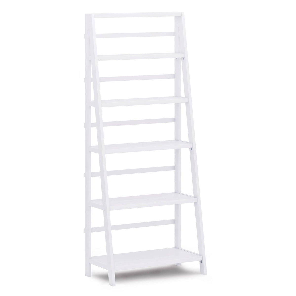 White Solid Wood Bookcase U507