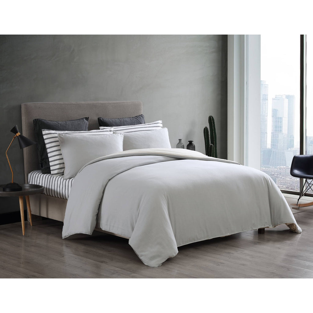 Washed Cotton Reversible Duvet Cover Set R7260