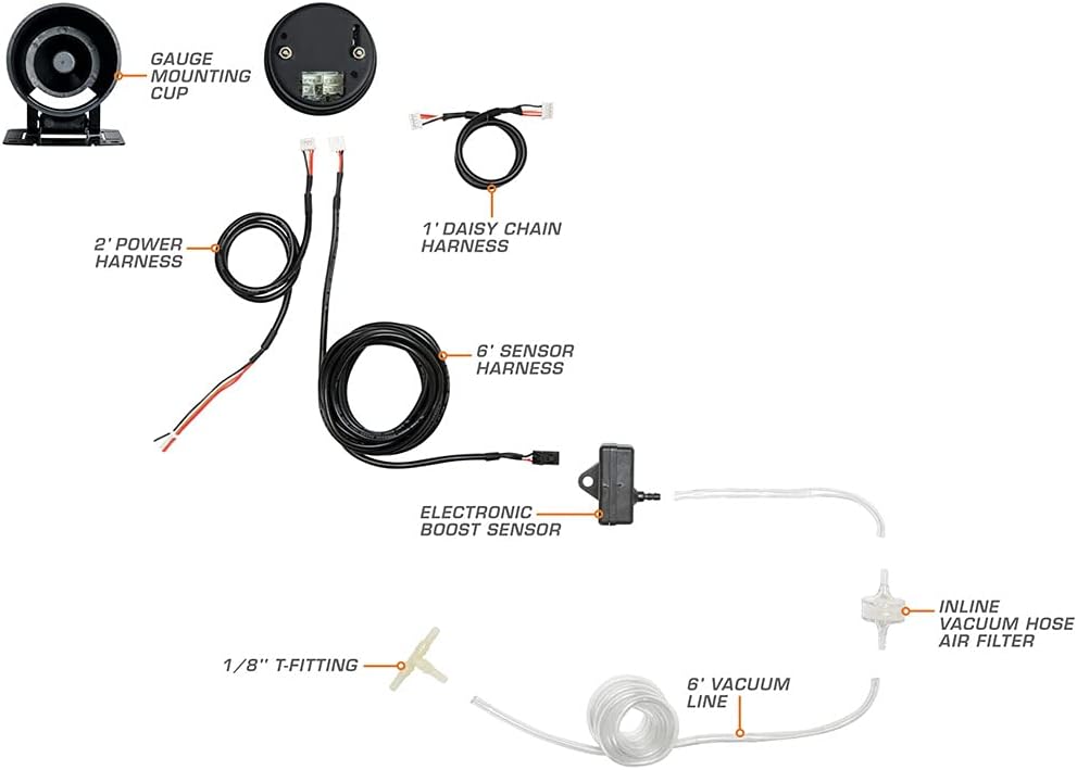 30 PSI Boost/Vacuum Gauge Kit with Electronic Pressure Sensor Z28931