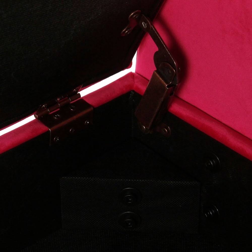 Pink Velvet Storage Bench E44326