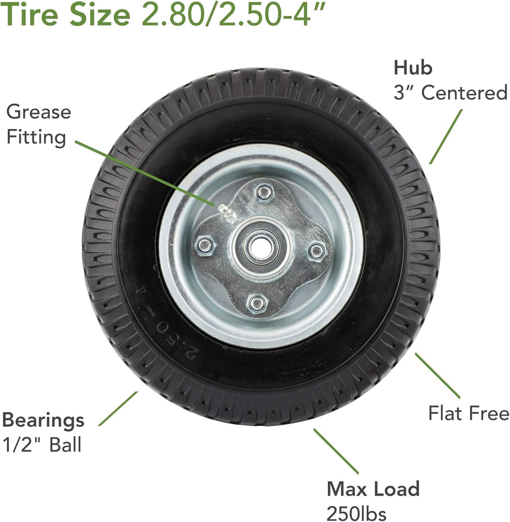 2.80/2.50-4 Flat Free Hand Truck Tire on Wheel K1152