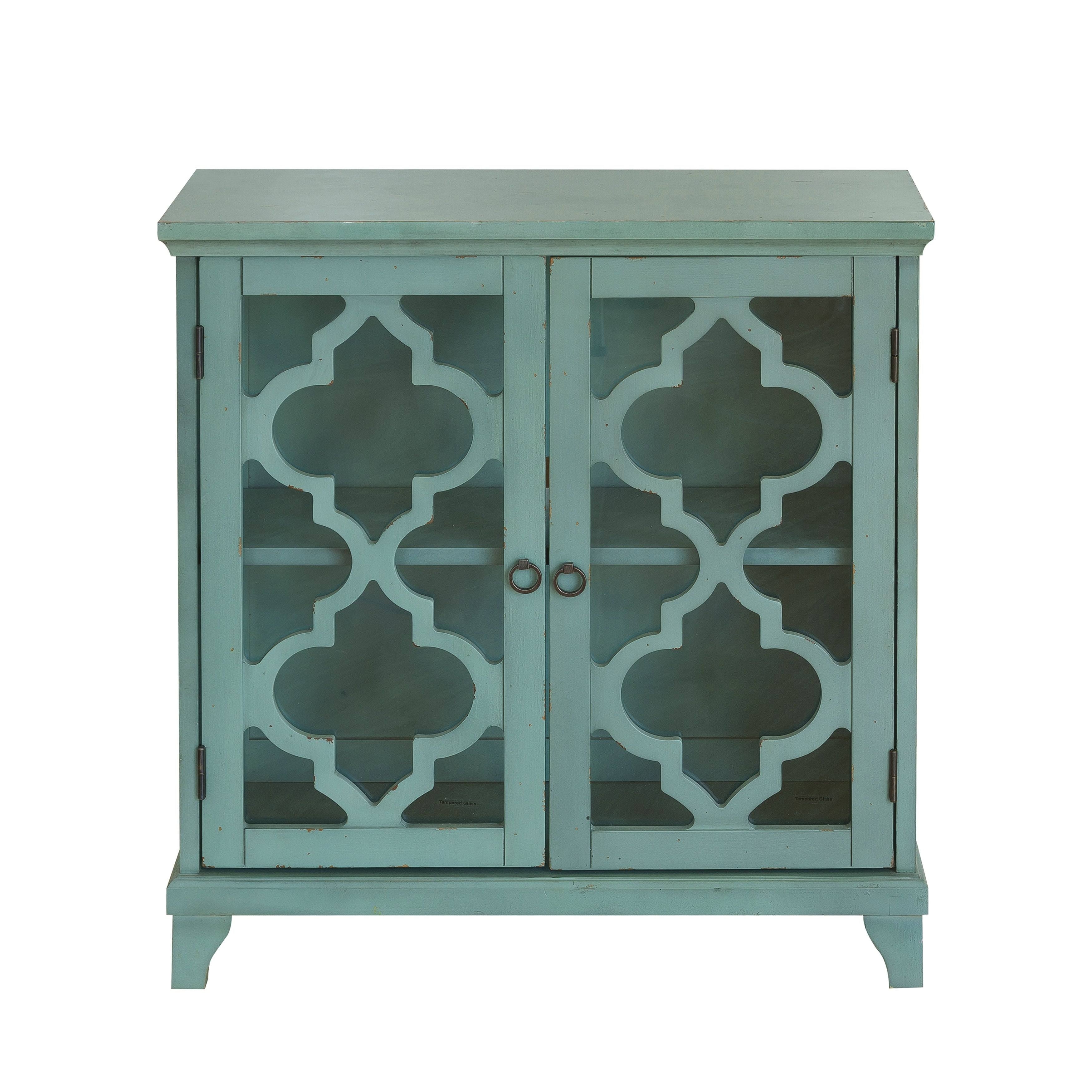 Blue Two Door Wood Chest W69225