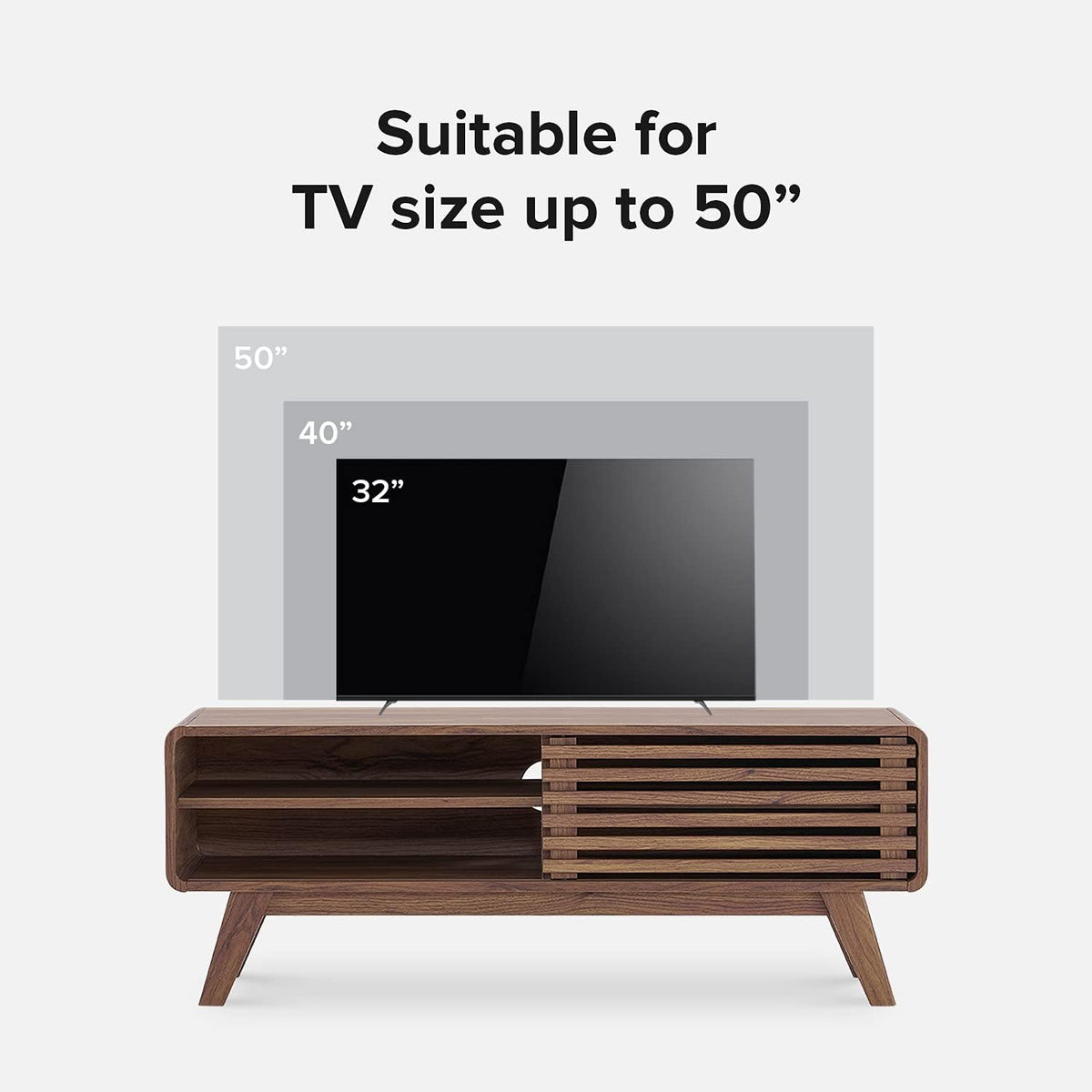 46 Scandinavian TV Stand with Slatted Door P113