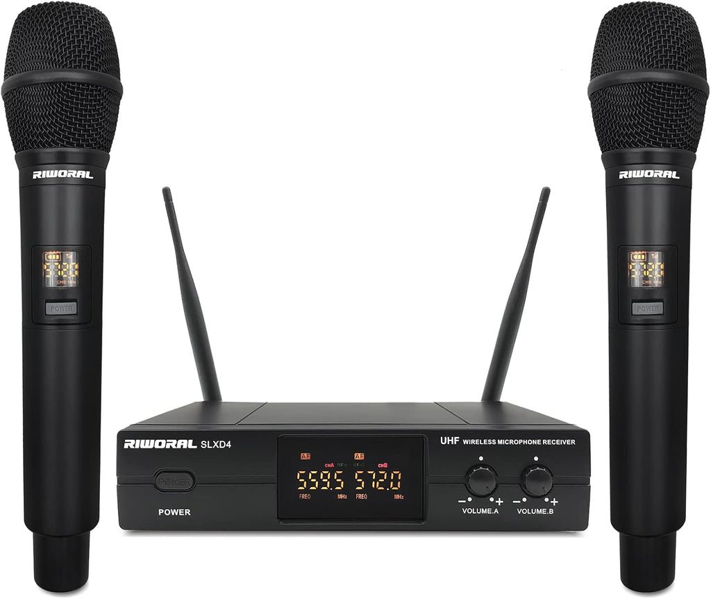 Wireless Microphone System with Dual UHF Cordless Handheld Dynamic Mic F850460
