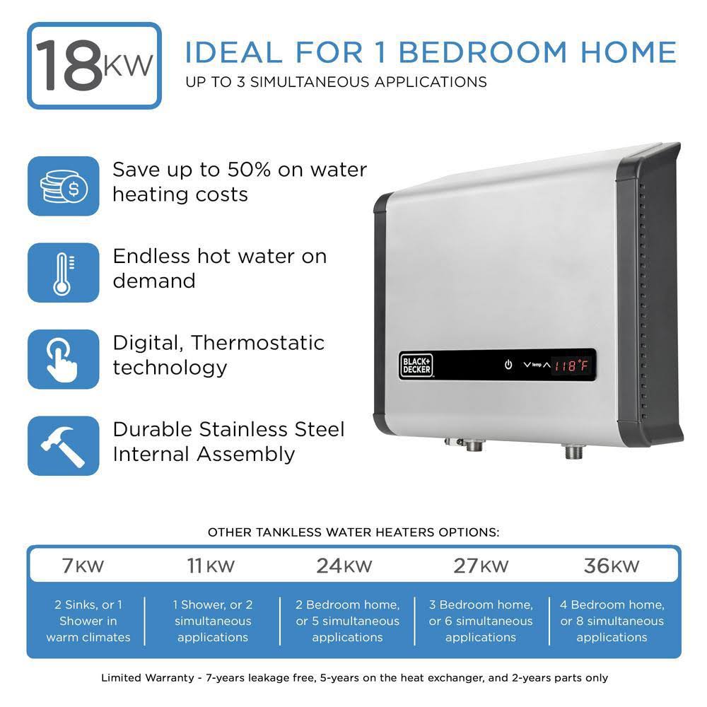 18 KW 3.73 GPM Residential Electric Tankless Water Heater X5663