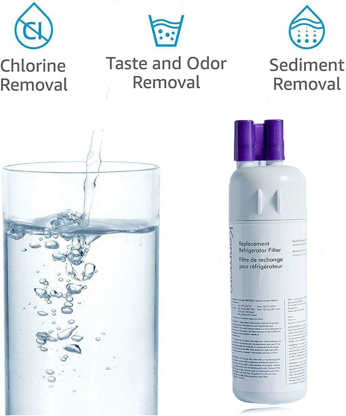 White Refrigerator Water Filter (3 PACKS) I706