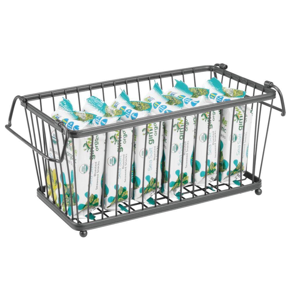 Stackable Metal Food Storage Basket with Handles E400787